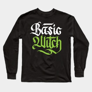 Basic Witch Calligraphy Long Sleeve T-Shirt